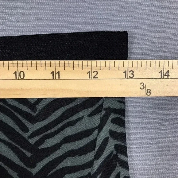 $299 ANINE BING Dolly Silk Skirt Zebra Print Size XS Midi Slit Willow Green Gray - Picture 12 of 16